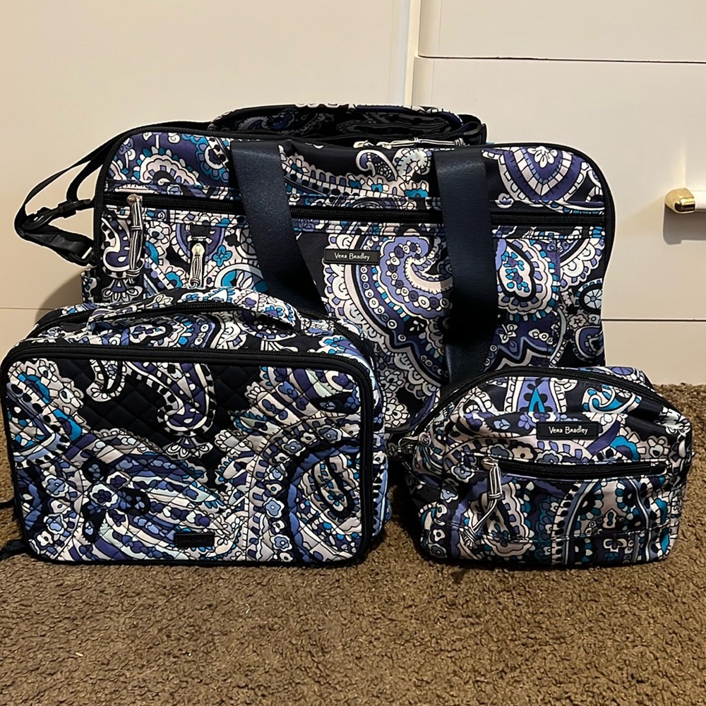 Vera Bradley Travel Bag with Cosmetic Bag & Pouch